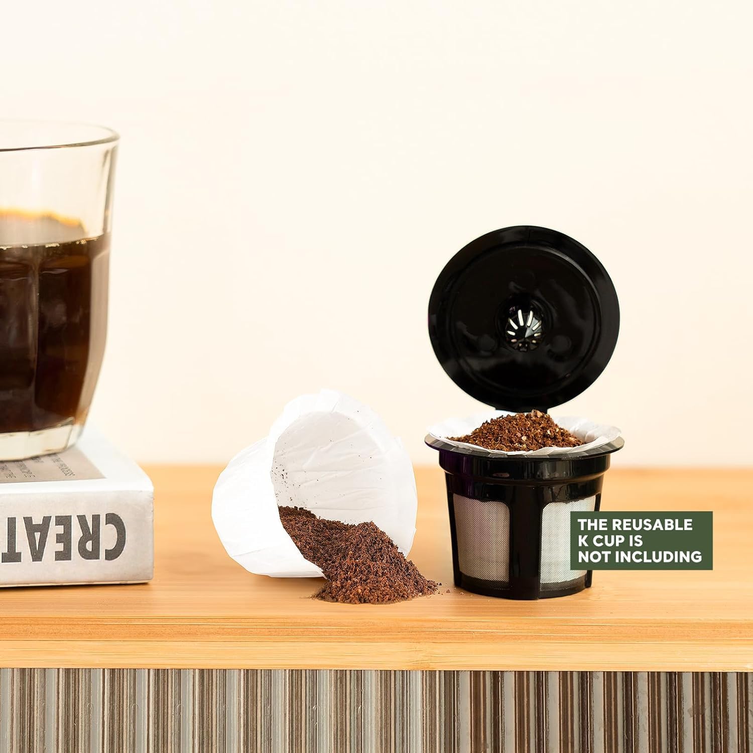 Disposable Paper Coffee Filters K Cup Paper Filters for K-eurig Single Brewer Reusable Cups, K-Cup Coffee Pods, Fit Most K eurig Single Serve Filter Brands Coffee Pods (White 100 count, Small) - Image 2