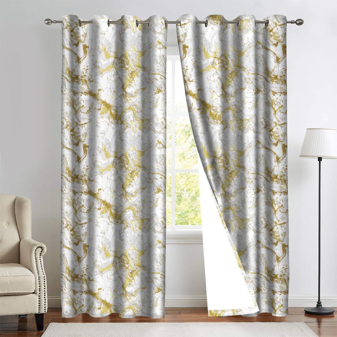Marble Print Curtains - Elegant Home Décor -9