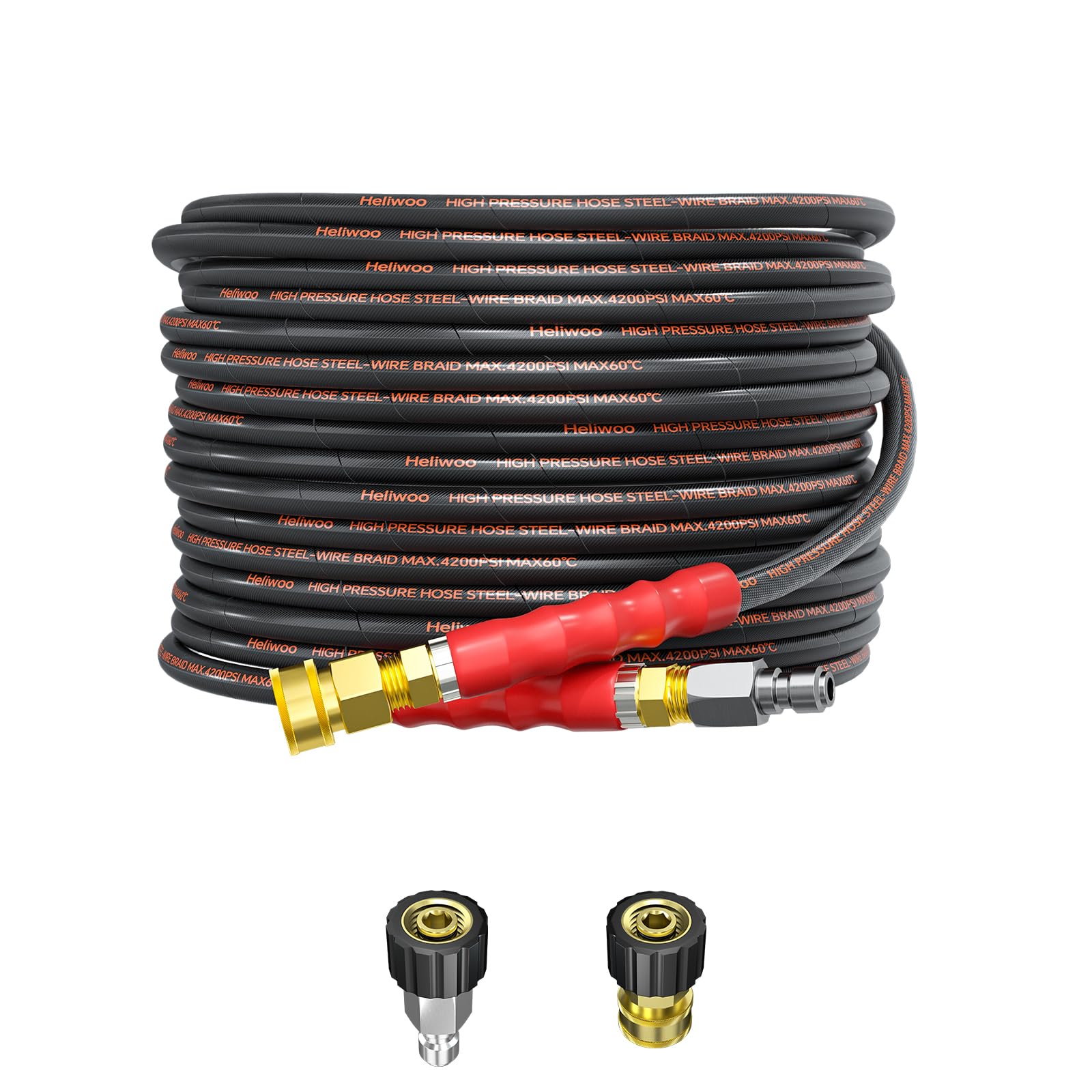 25FT Pressure Washer Hose 4200PSI Kink Resistant Steel Wire Braided