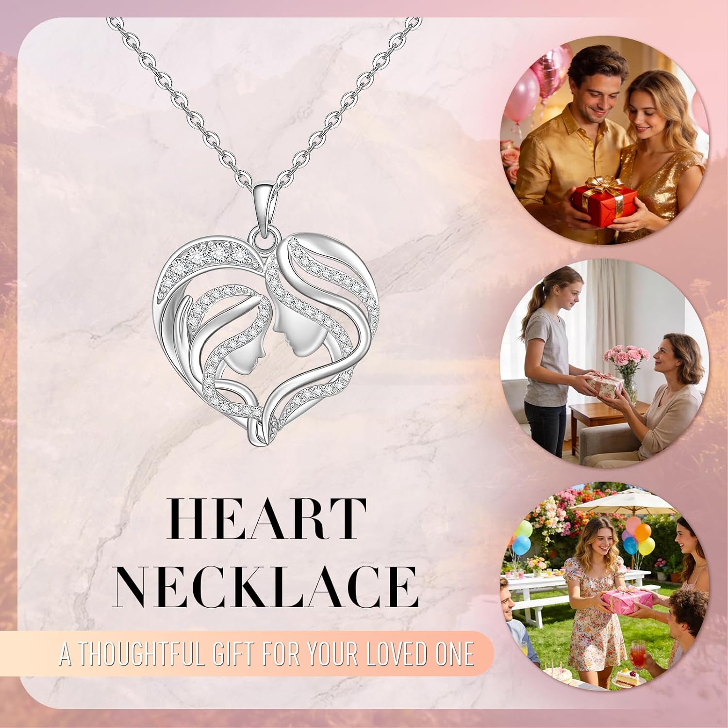 Fenthring Mothers Day Gifts for Mom Mother Son Necklace from Son Daughter Heart Necklaces Sterling Silver for Mom Wife - Image 6