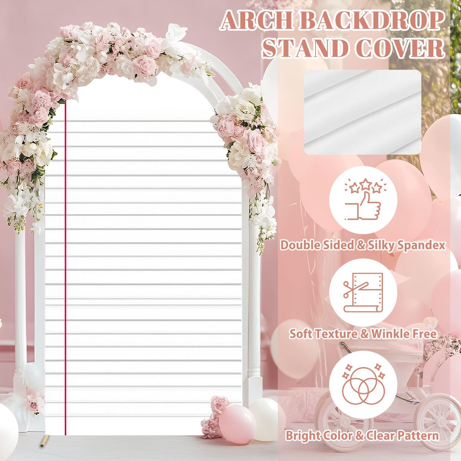 Łuk ślubny, tło, okładka, notatnik, spandeks, dopasowana, okrągła góra, łuk, stojak, pokrowce na przyjęcie urodzinowe, baby shower, dekoracja bankietowa