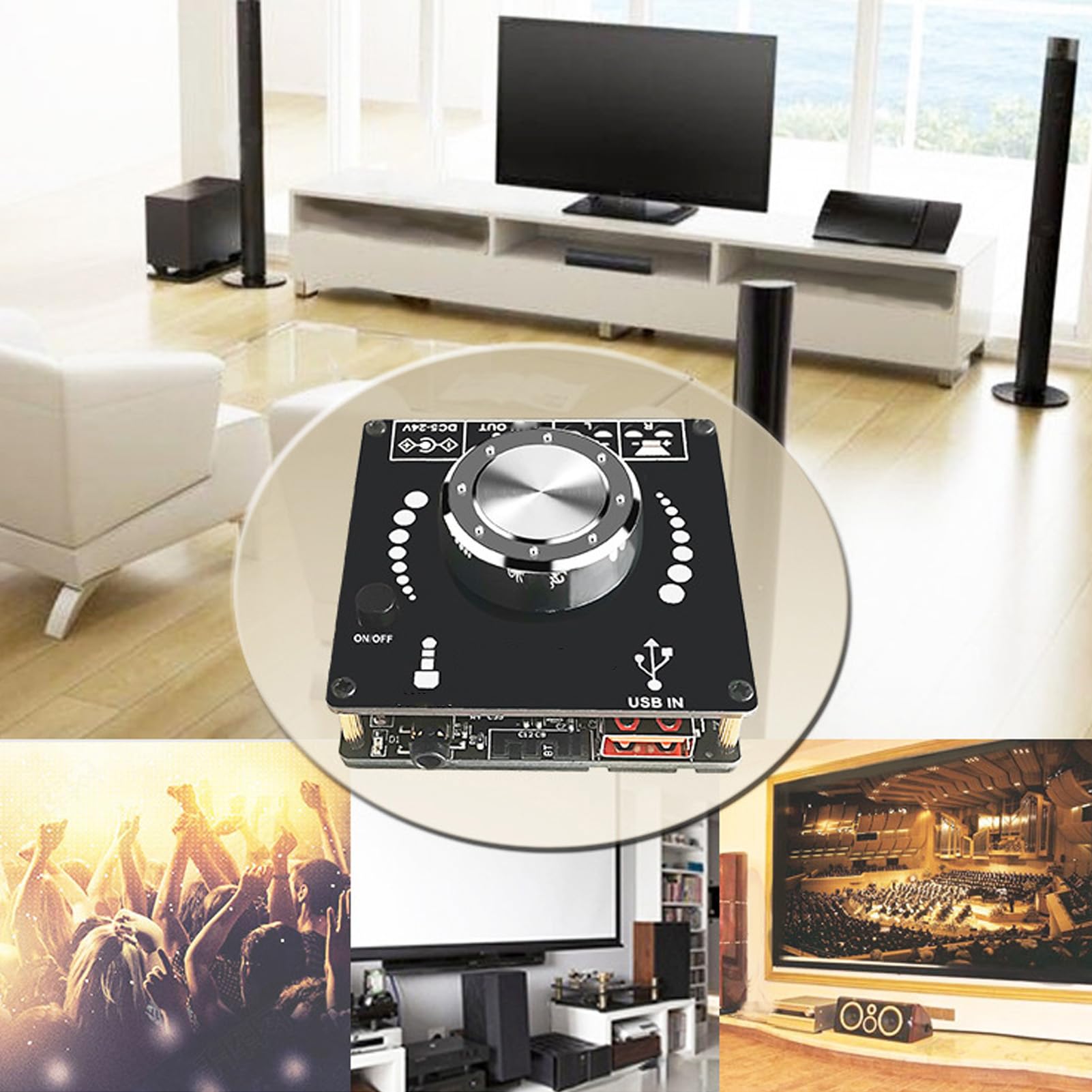 ZK 1002M Mini Digitaler Leistungsverstärker, Dualkanal Stereo Sound, DC5-24V Spannungsbereich, Bluetooth 5.0 Empfänger, 20-200W 4-8Ω Kompatibilität, DIY Lautsprecher System Modul
