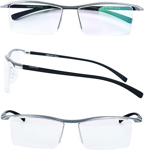Miniatura 2 de Agstum Gafas de bloqueo de luz azul antifatiga  Gafas de negocios sin montura de titanio para computadora