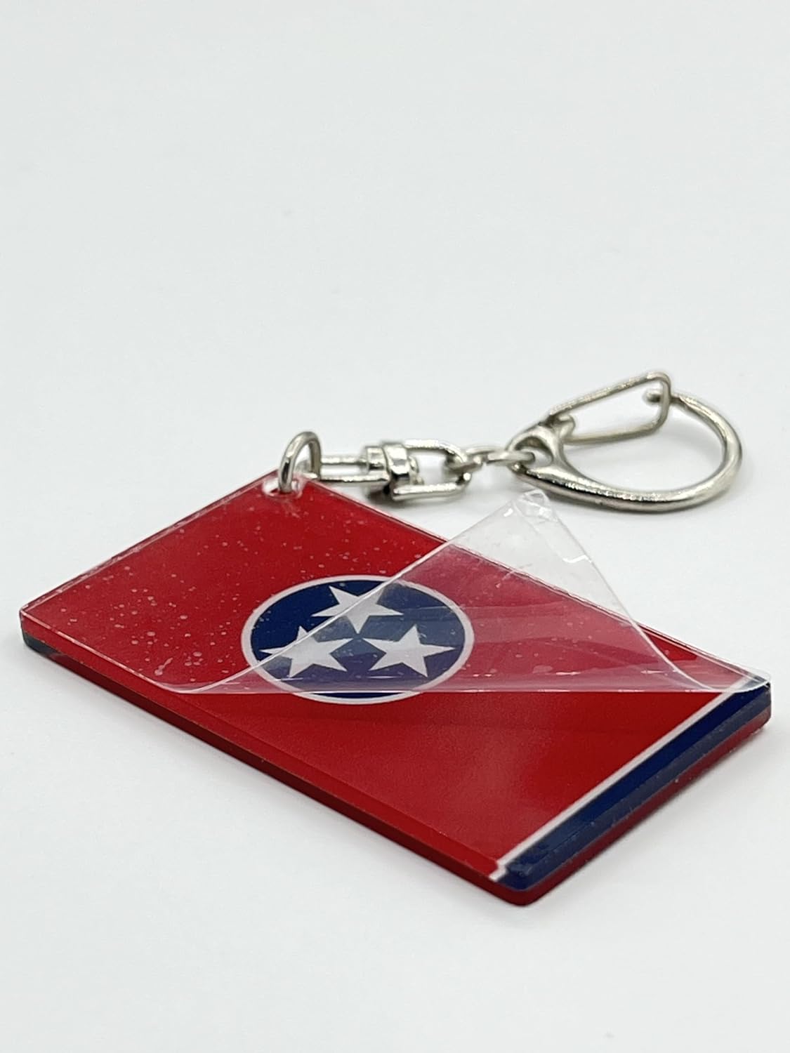 Tennessee Flag Keychain - Double Sided Acrylic D Shape Chains Tennessean Flags Key Chains Men and Women Style Car Key chain Gifts Decoration (3 Pcs) - Image 7
