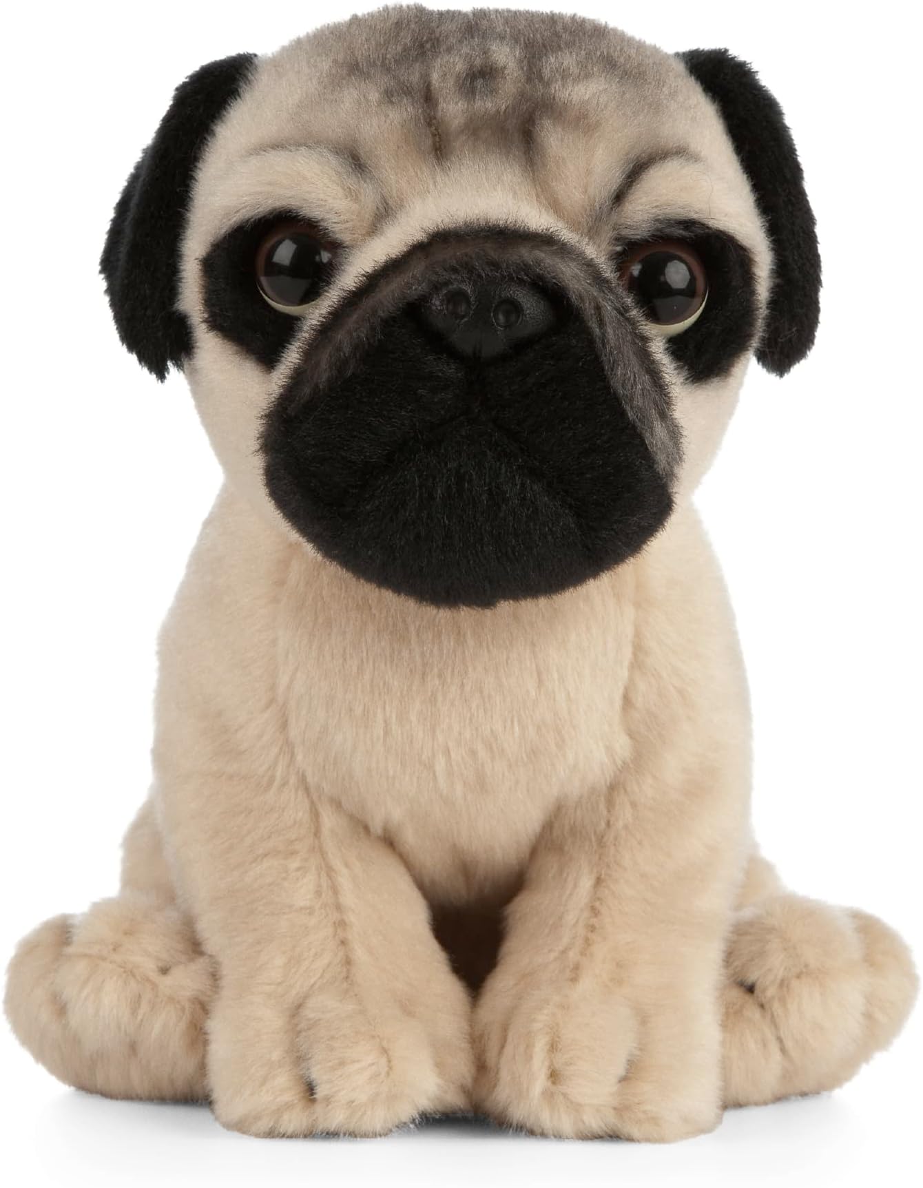 Living Nature Pug Puppy, Realistic Soft Cuddly Dog Toy, Naturli Eco-Friendly Plush, 16cm