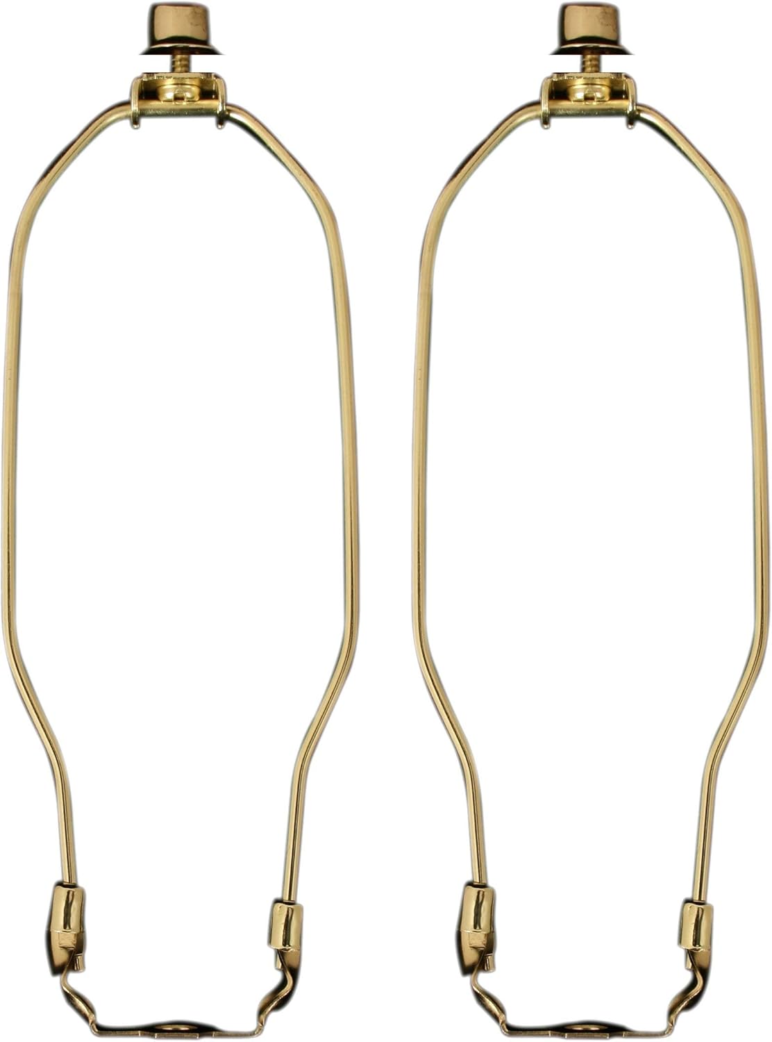 Royal Designs, Inc. Heavy Dutty Lamp Harp Kit With Table Lamp Harp Holder, 9.5 inch, Polished Brown Base, Set of 2