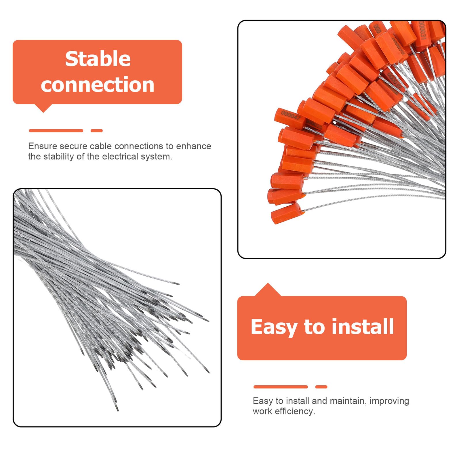 100pezzi Filo per Sigilli di Sicurezza per Cavi in Acciaio Etichette Numerate Antimanomissione Sigilli per Camion Rimorchi Container Accessori di Sicurezza per Spedizione