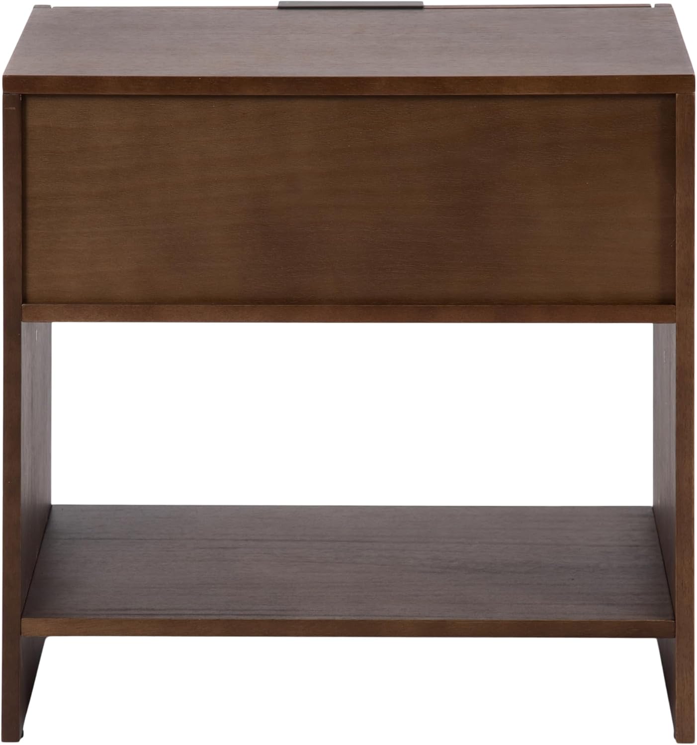 Kate and Laurel Mezzeta Modern Slatted Wood Side Table with Storage, 22 x 14 x 22, Natural Wood, Transitional Chevron Mango Wood End Table with Bonus Shelf Below for Bedroom Nightstand