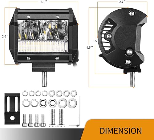 Miniatura 2 de Cápsulas de luz de 4 pulgadas de 72 W, combo de luz blanca de trabajo de 7200 lúmenes, luces de conducción todoterreno, luces de trabajo para