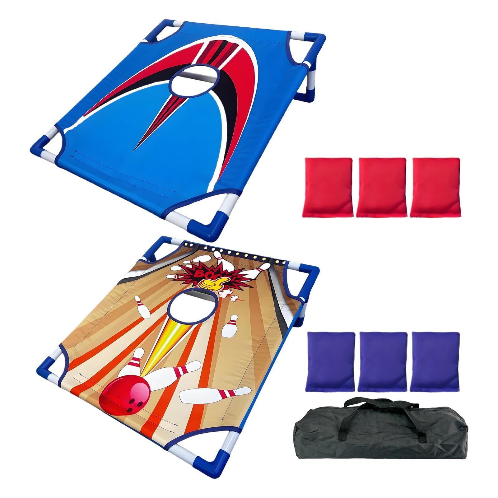 Juego de lanzar sacos de judías portátil, plegable, y con bolsa de transporte