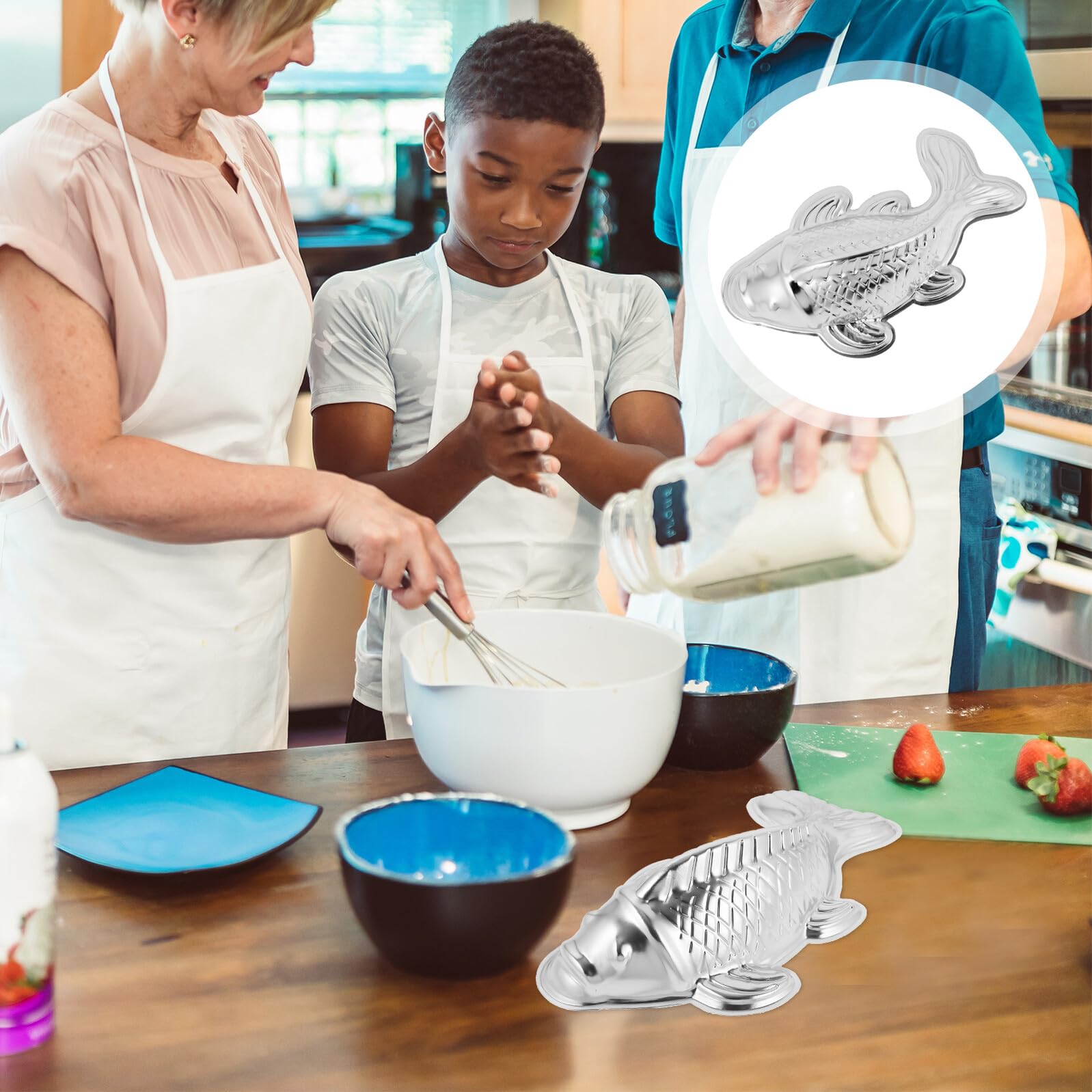 Moule à Pâtisserie de Poisson, Alliage D'aluminium Argenté | Antiadhésif, Démoulage Facile, Cuisine et Cuisson, Adapté aux Gâteaux, Chocolat, Gelée