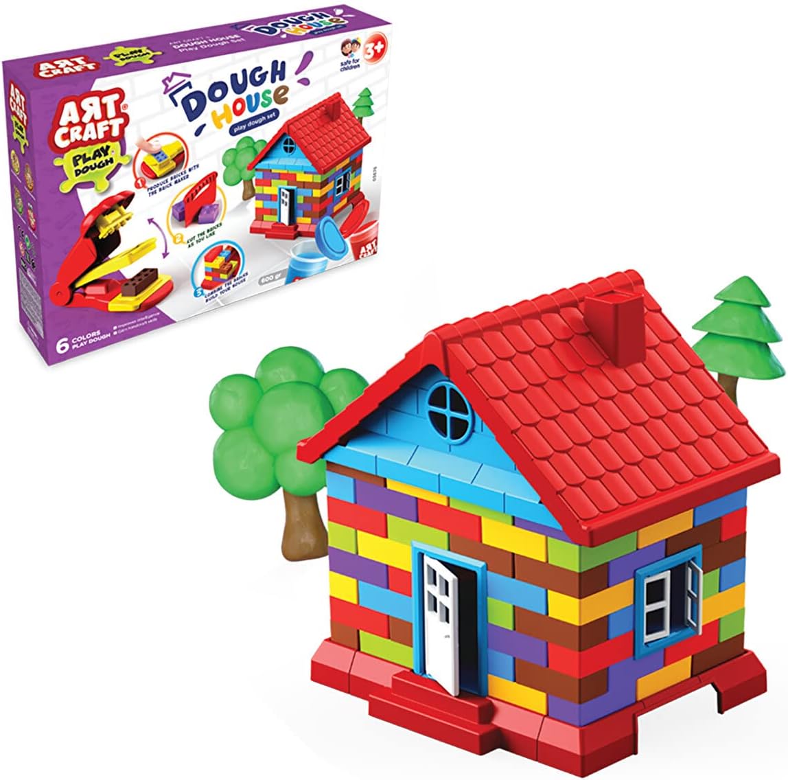 Art Craft03676 Dough House Set 600g, Multi-Colour