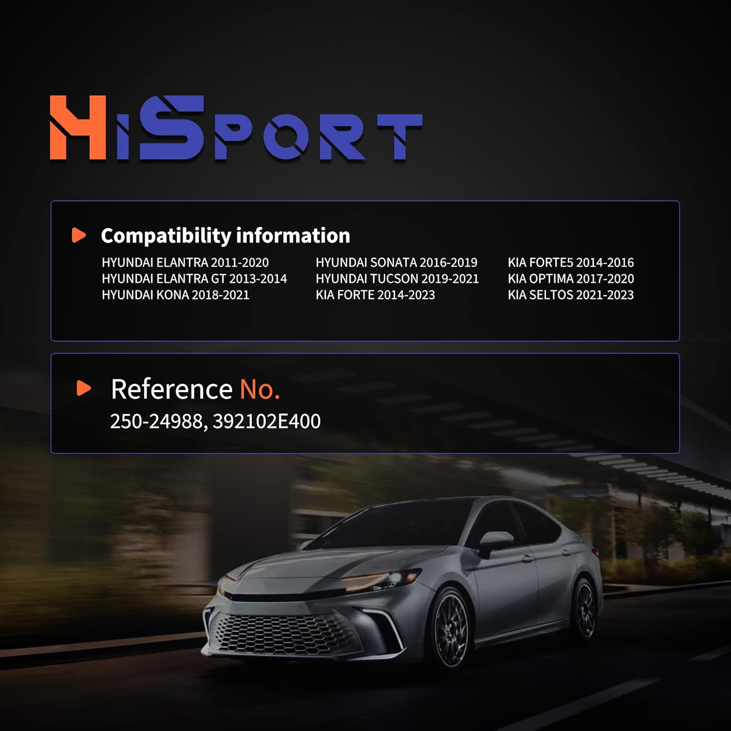 HiSport 250-24988 Oxygen Sensor Compatible with Hyundai Elantra 2011-2020 Elantra GT 2013-2014 Kona 2018-2021 Sonata 2016-2019 Tucson 2019-2021, Kia Forte 2014-2023 Forte5 2014-2016 Optima Seltos