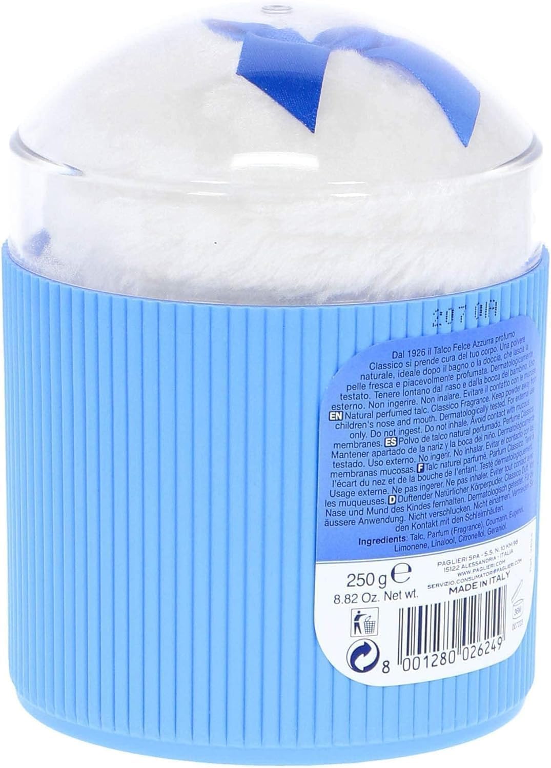 Italian Gourmet Polvo corporal clásico Talco 12 x 250 g 3 kg + Polpa