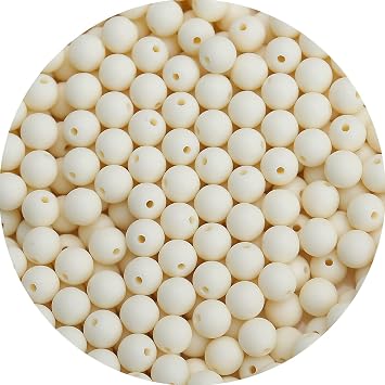 BONNY BOXX 500PCs 8MM Matte Beige Acrylic Round Beads, Frosted Plastic Resin Bubblegum Balls Chunky Gumball Beads for Necklace and Bracelet Making, Crafting Supplies