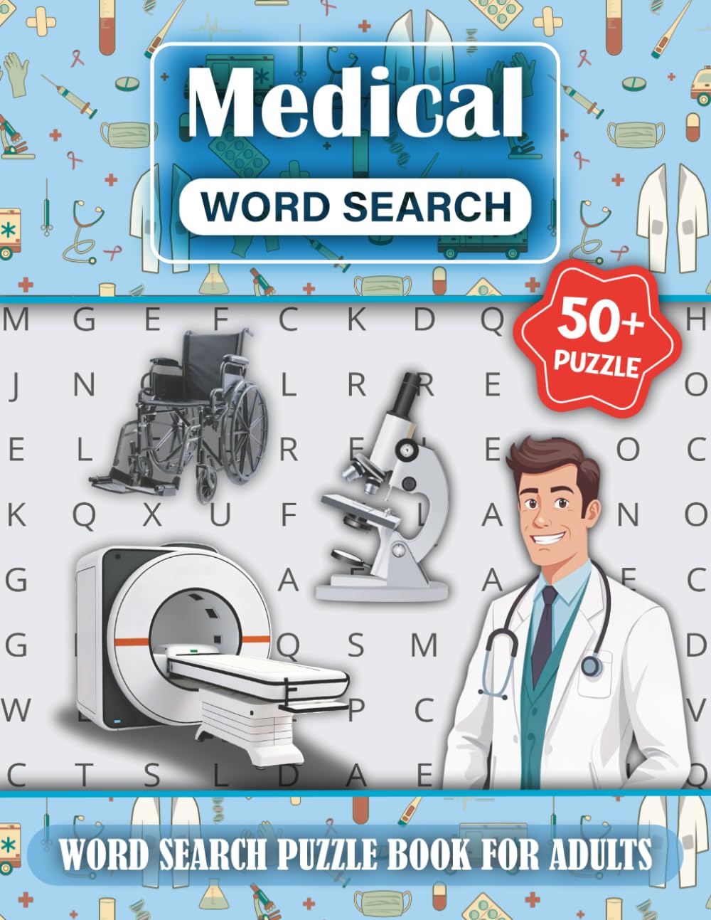 +50 Word Search Puzzle Book for Adults – Medical Word Search