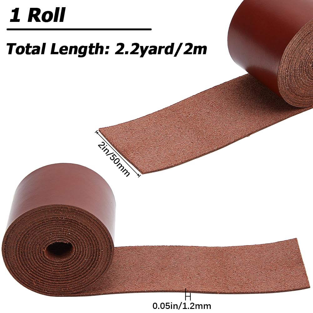 GORGECRAFT 2 m × 50 mm × 1,8 mm, banden van echt leer, riem van