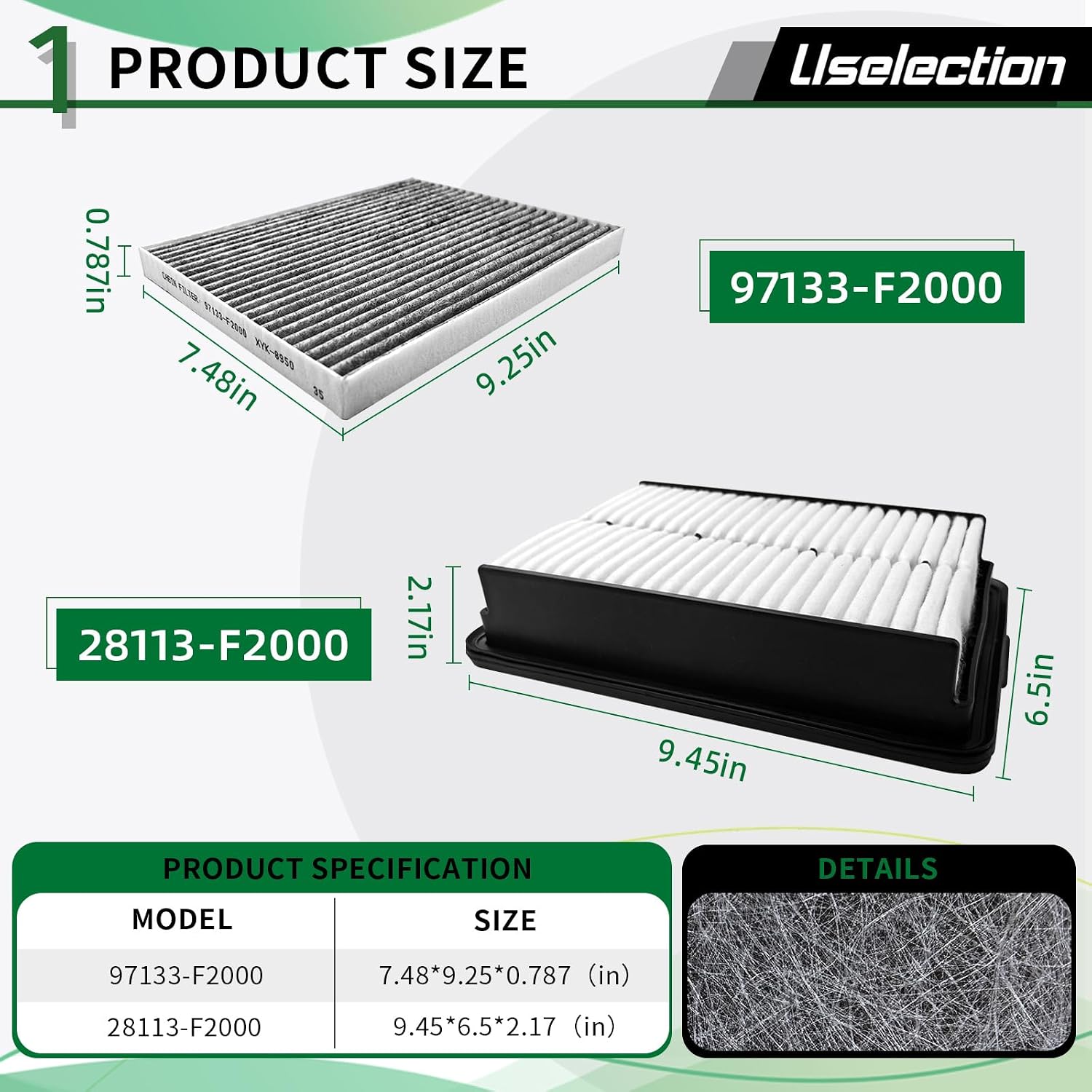 Cabin Engine Air Filter with Activated Carbon Kit for Elantra (1.4L 1.6L 2.0L 2017-2020),Kia Forte Forte5 (1.6L 2.0L 2020-2024),Elantra GT (2018-2020) Replaces 28113F2000 97133F2000