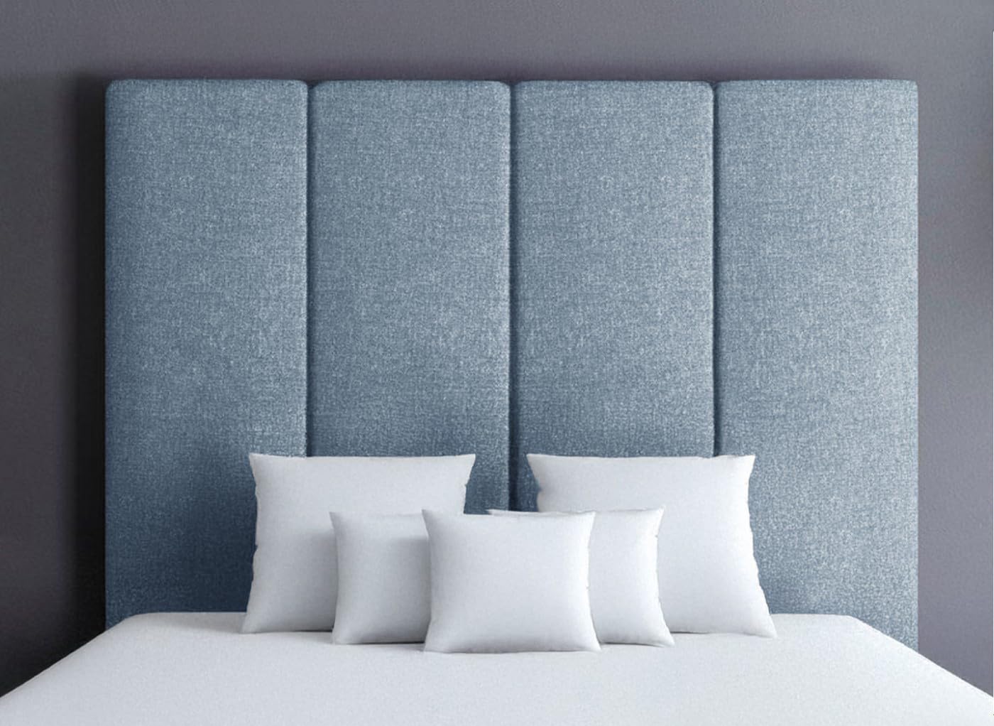 LUXURY TASSY HEADBOARD IN PLUSH FABRIC - STYLISH BED HEADBOARDS - 3FT SINGLE | 4FT6 DOUBLE | 5FT KING-SIZE | 6FT SUPER KING SIZE - 30" HEIGHT (DUCK EGG, 4FT6 DOUBLE SIZE)