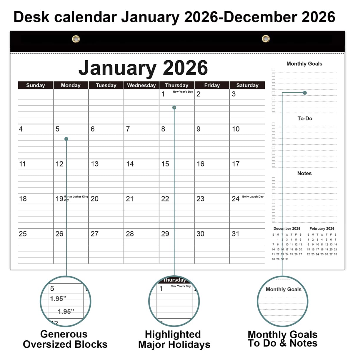 2026 WALL CALENDAR - 2026 Moon From January 2026 To December 2026 - View #4