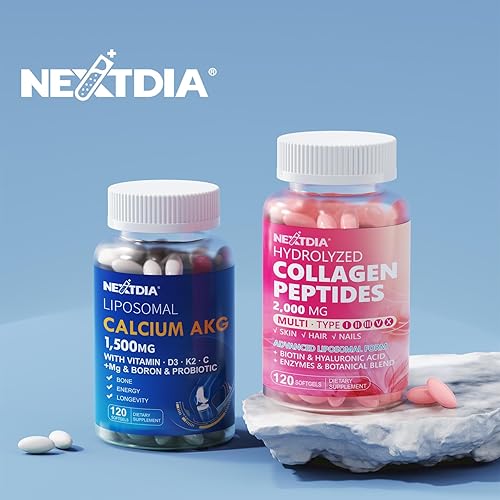 Miniatura 8 de Suplemento AKG de calcio liposomal de 1500 mg con cápsulas blandas de vitamina D3 y K2 para mujeres y hombres│ Alta absorción│Suplementos de calcio