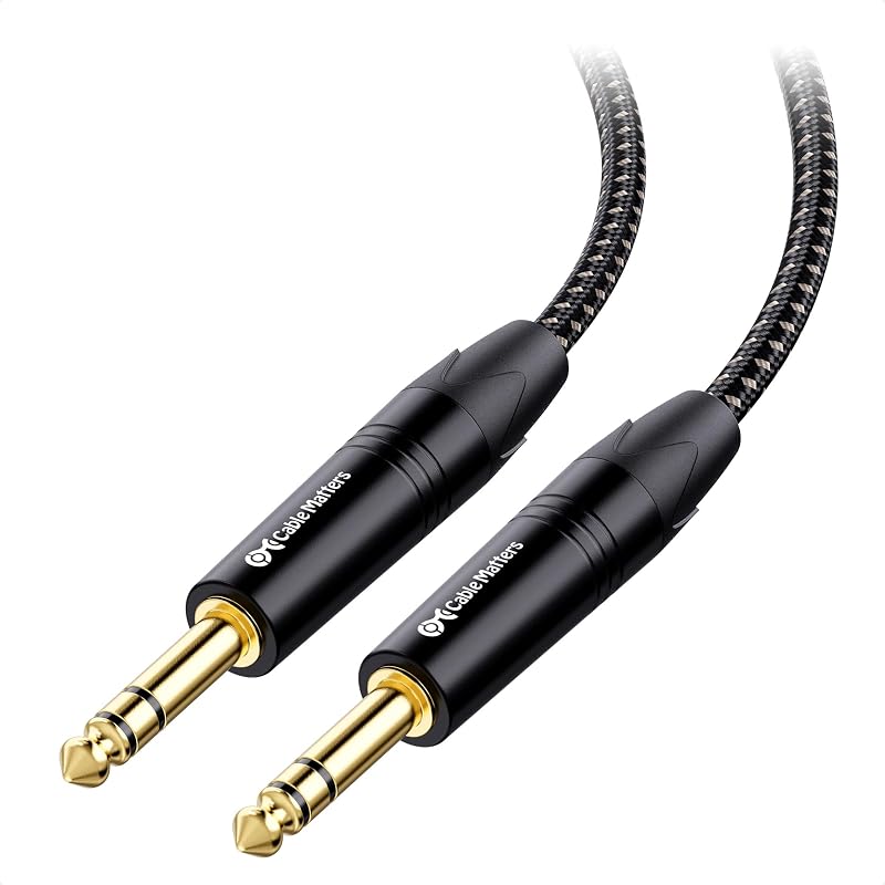 Cable Matters Premium Braided Balanced 1/4 Inch TRS Cable, 6ft | Balanced Stereo Audio, Gold-Plated Connectors, Oxygen-Free Copper