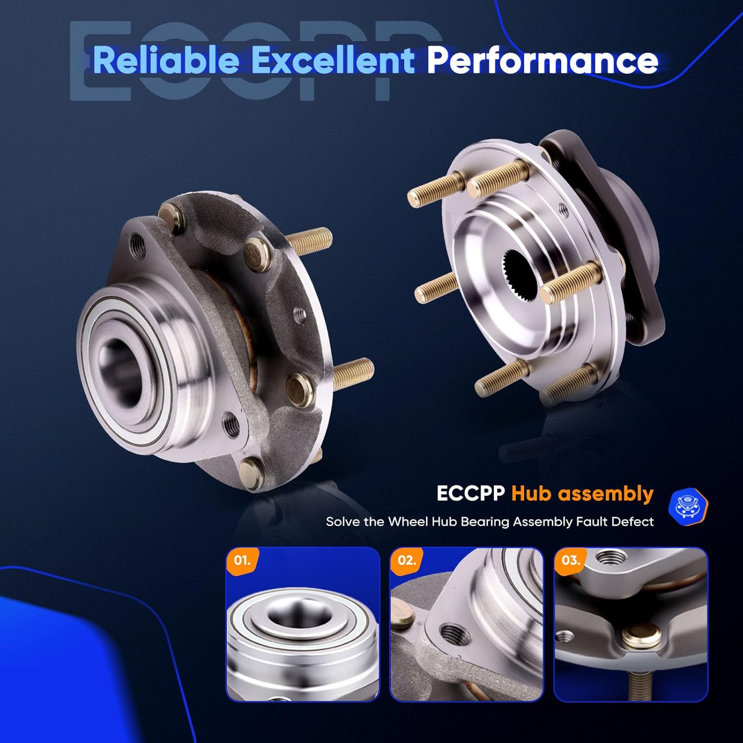 ECCPP Front Wheel Bearing Assembly for Hyundai Entourage/Kia Sedona 2006 2007 2008 2009 2010 2011 2012 2013 2014 Compatible with 515090 6 Lugs Passenger or driver side - Image 5