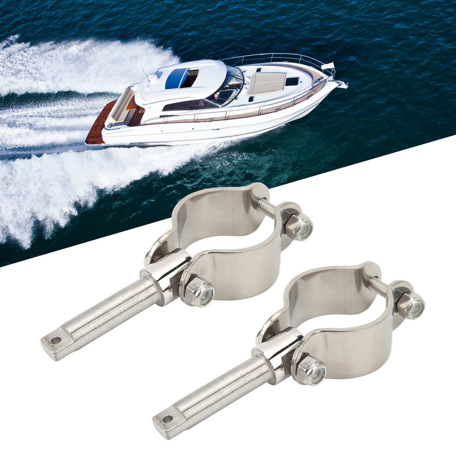 FLEXMAN 2 Pezzi Morsetto su Scalmi O Scalmi, Diametro Interno da 1 3/8 a 1 3/4 Pollice Morsetto su Scalmo O Scalmo in Acciaio Inossidabile, per Scalmo da 1‑5/8 Pollici Marino Per, Barche, Zattere