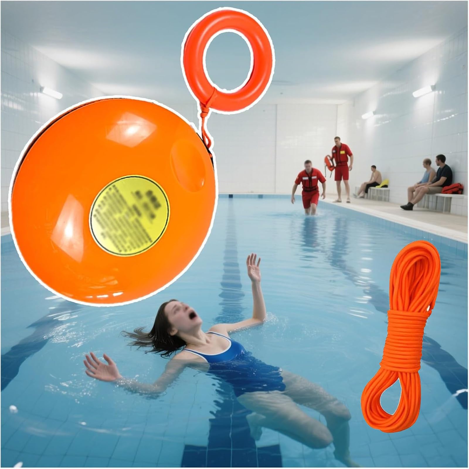 Frisbee do ratownictwa wodnego, tarcza ratunkowa z liną o długości 39 m, urządzenie ratunkowe do ratowania powodzi