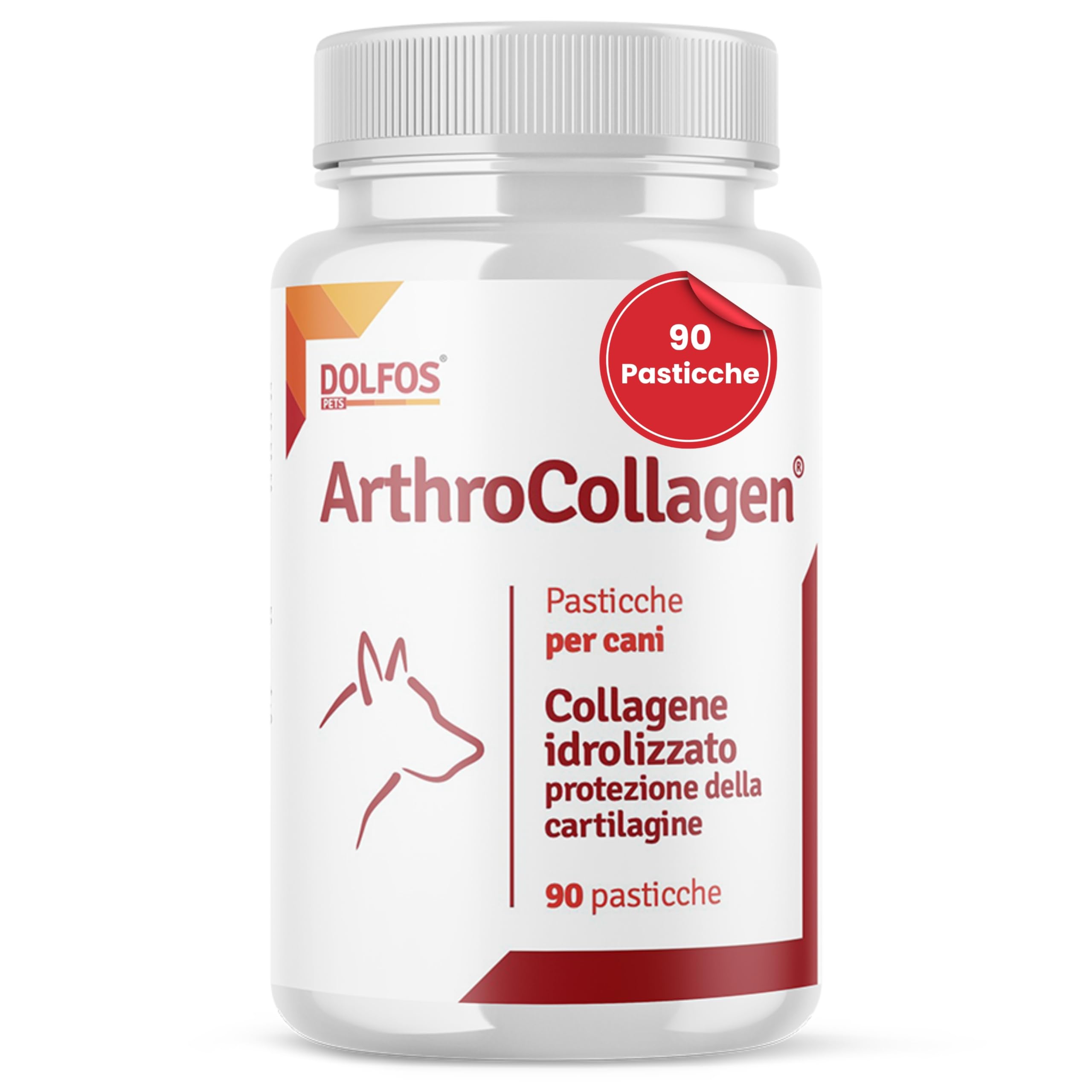 Dolfos ArthroCollagen Integratore Articolazioni Cane, 90 Cpr Masticabili, Joint Care, Integratori per Cani con Collagene, Omega 3, Vitamine, Antinfiammatorio Articolazioni Cani
