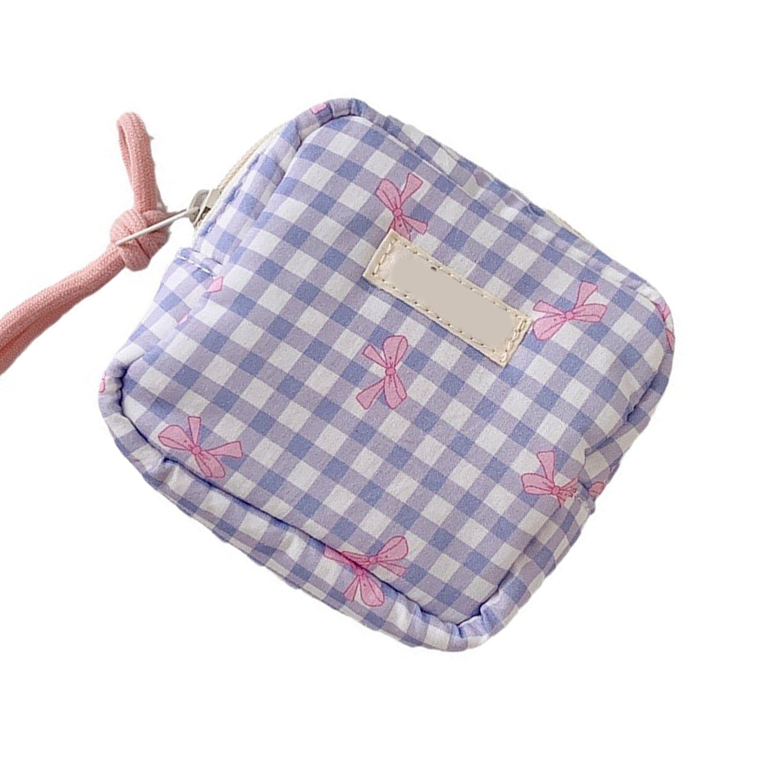 Jazuaiao Fashionable Square Makeup Organizers Portable Cosmetic Bag with Multiple Compartments for Cosmetics Skincare Essential Checkered Waterproof Makeup Organizers