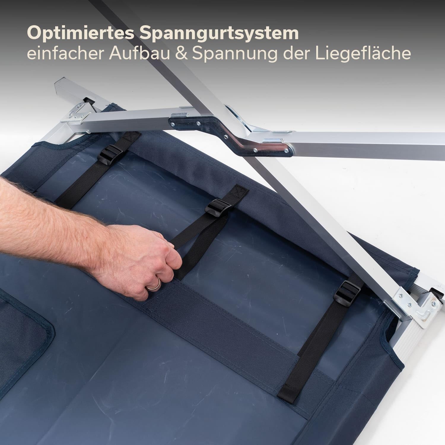 Skandika Campingliege Vuoma Klappbare Sonnenliege 200 kg 210 x 75 cm Anti-Rutsch-Füße Tragetasche
