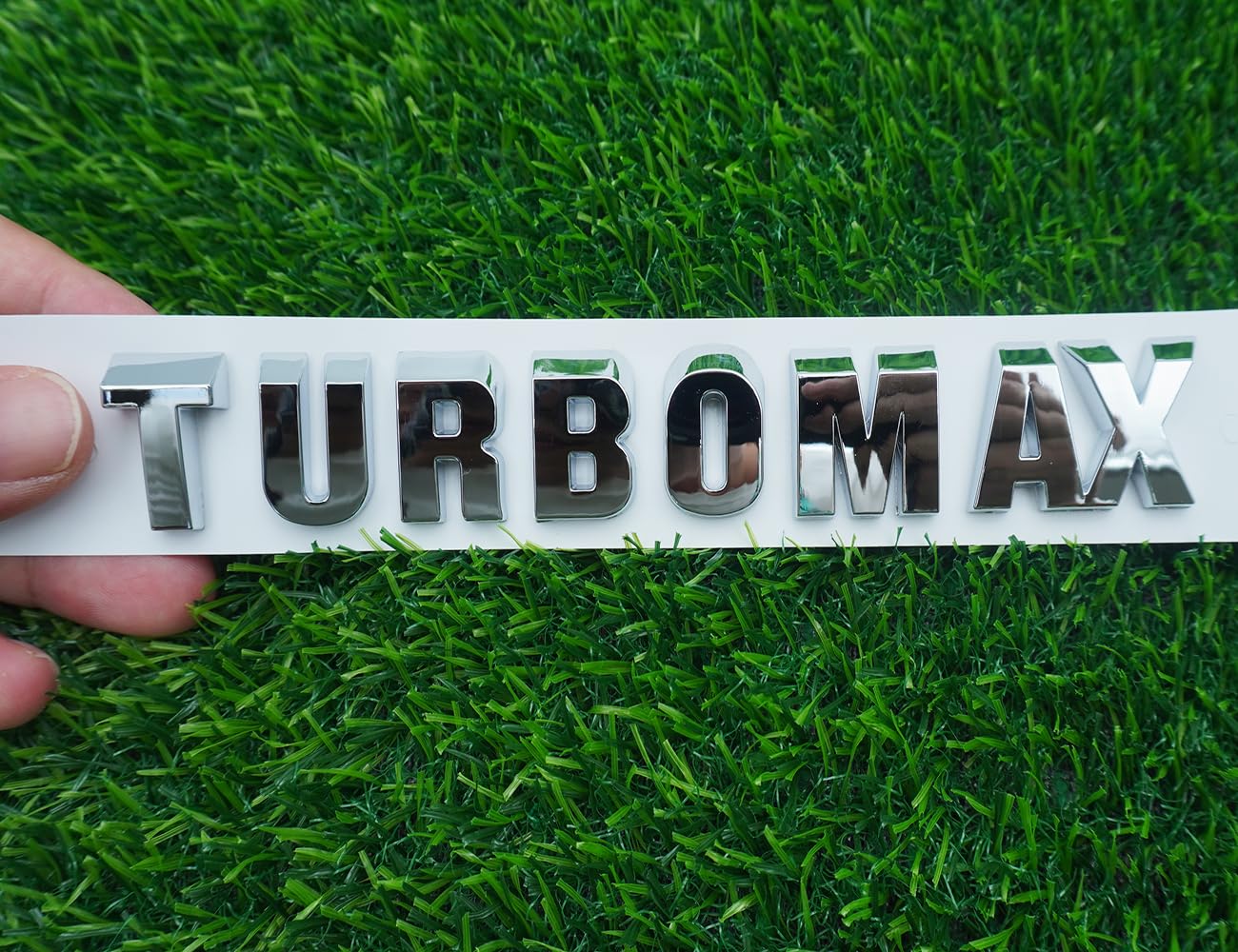1PC 2024-2025 Turbomax Emblems 3D Badge Nameplate Hood Letters Logo Replacement for Turbo-max 85079242 (Chrome)