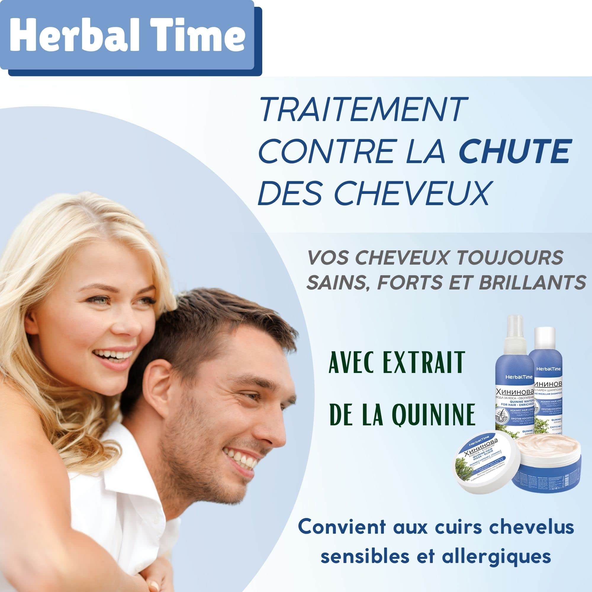 Spray Traitement Anti-Chute Herbal Time 200ml - Sans Sulfate, Silicone, Parabènes - Neuf