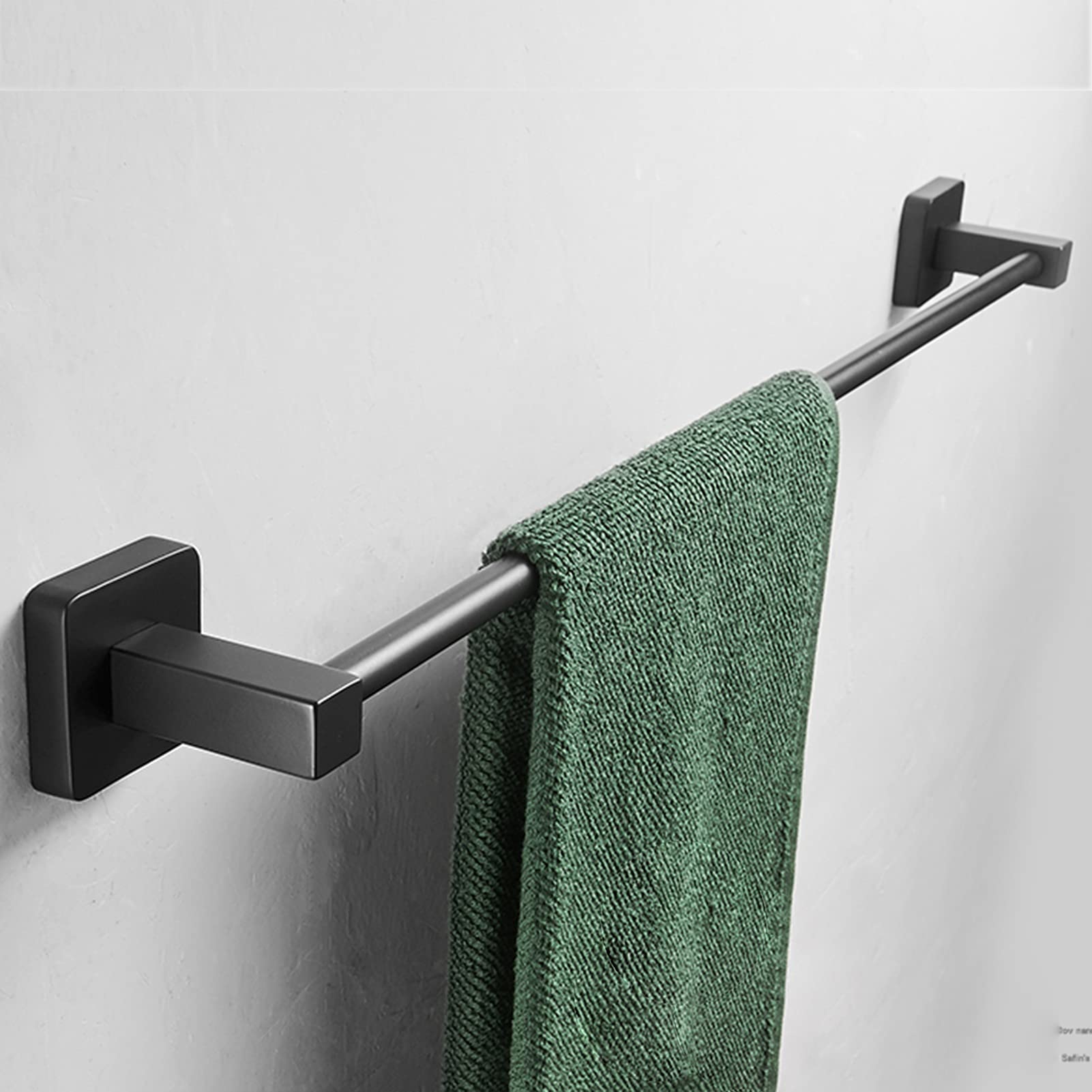 Toallero de toalla negra Toalla montada en la pared Riel de toallas para el baño Herrajes y cocina, SUS304 Estante de la torre de acero inoxidable SUS304 - Diseño redondo y cuadrado, 40/50/60/70/80cm