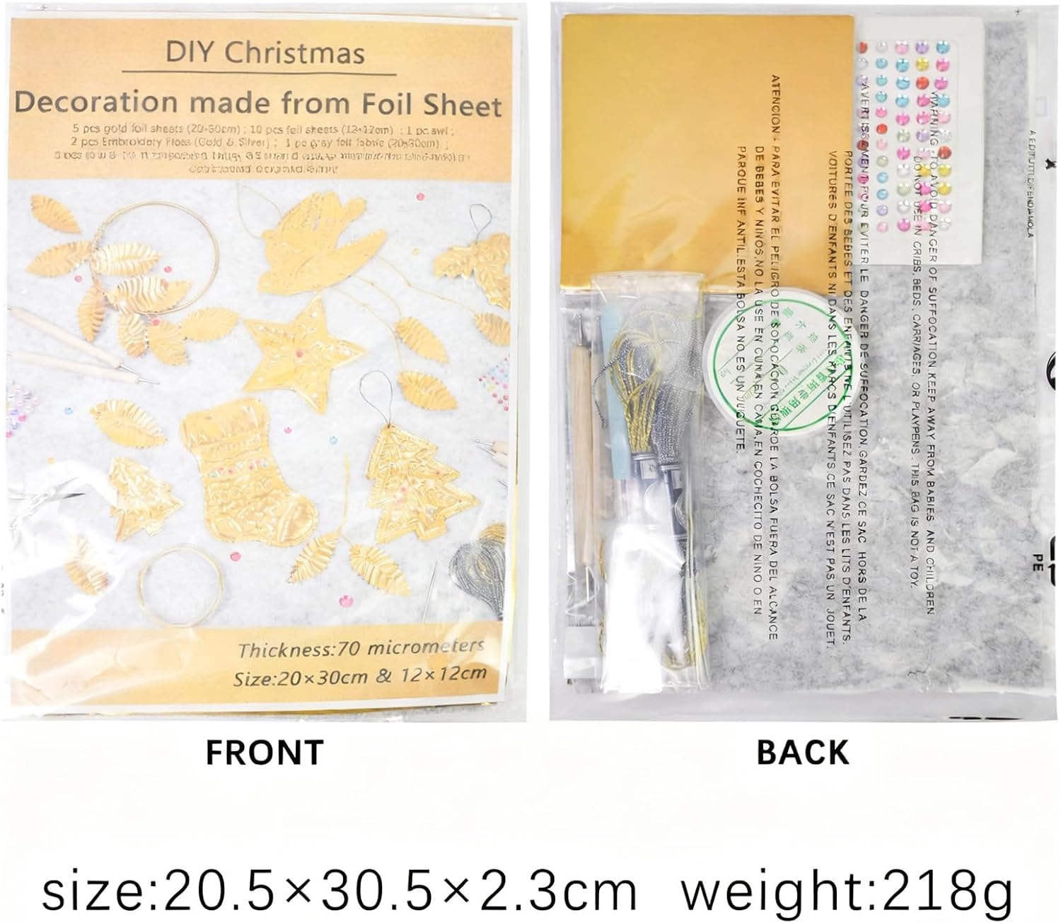 Metal Embossing Art Kit, Paper Art Foils Sheet - Gold/Silver Foils Sheets, with 2 Rolls Wire & Engraving Tools, Shiny Decorative Foil Sheets for Painting Gilding Scrapbooking (Gold)