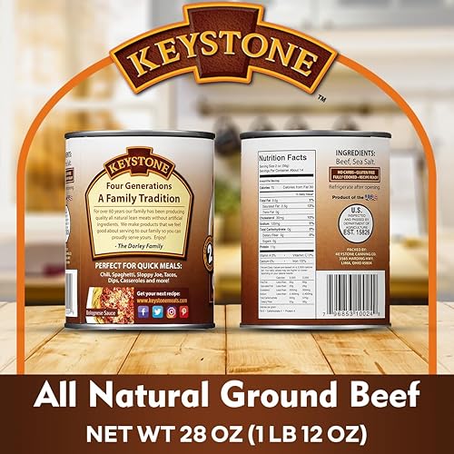 Miniatura 4 de Keystone Carnes molida natural de res, 28onzas (Paquete de 6)