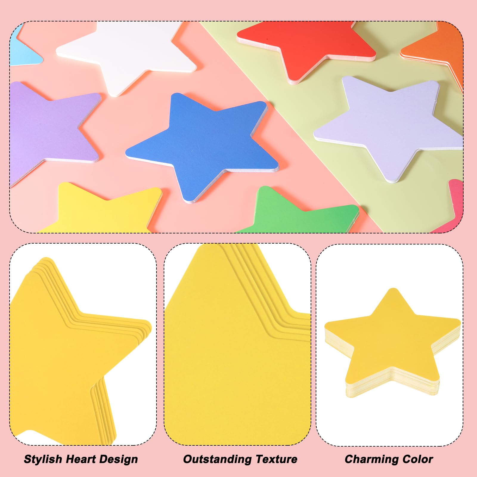 100 Pcs Ritagli A Forma Di Stella, 3.9 x 3.9 Inch Carte Di Carta Per Progetti Fai Da Te, Giallo