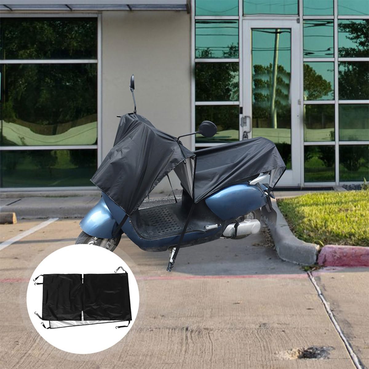 CHILDWEET Copertura Antipioggia per Scooter Elettrico Telo Oxford Rivestimento Argentato Resistente alle Intemperie 72X220Cm Uso Esterno