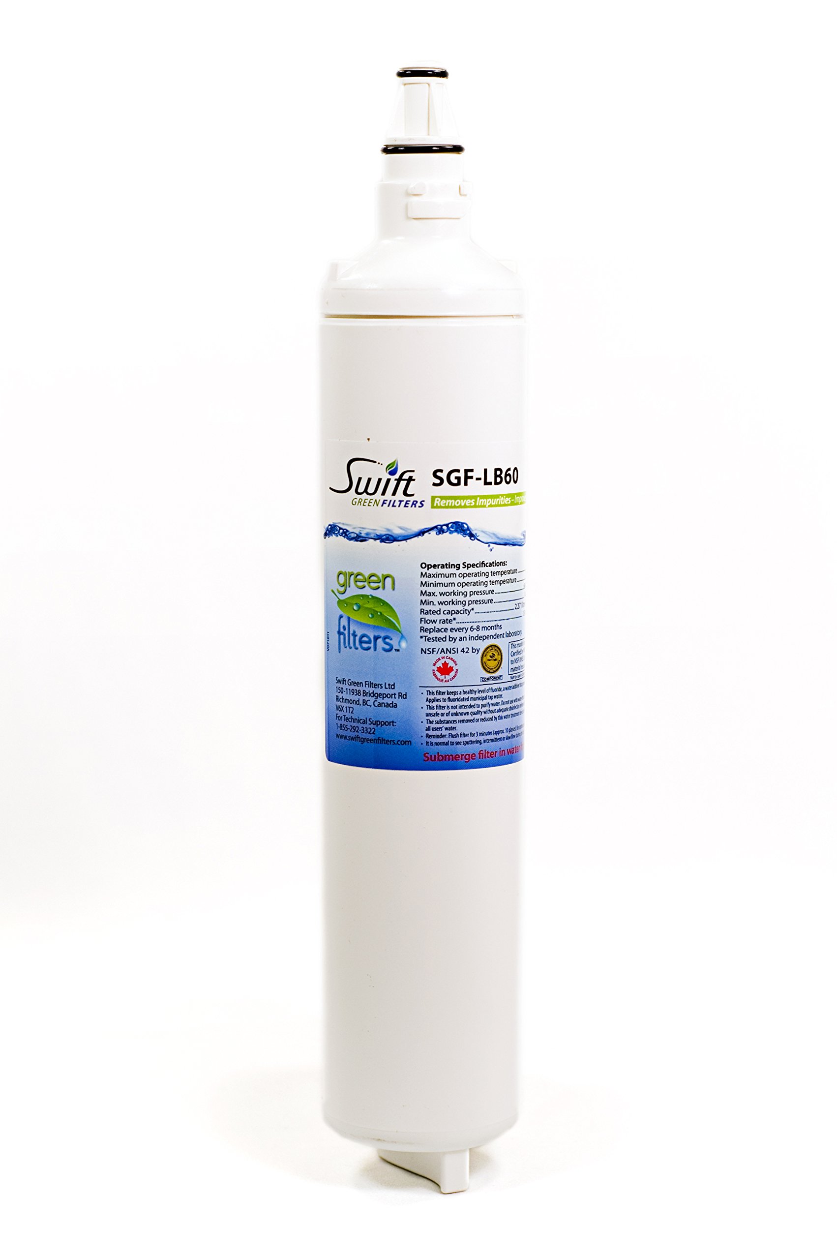 Swift Green Filters SGF-LB60-3 - Filtro dell'acqua Refrigerator, confezione da 3