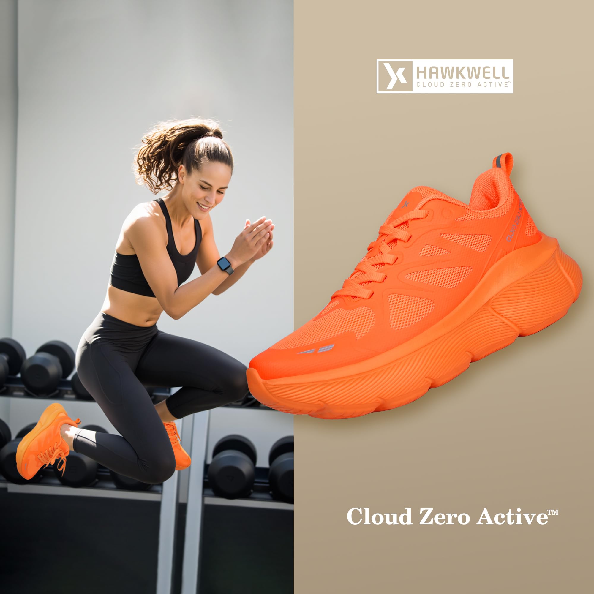 Hawkwell Cloud Zero Active Walking- und Tennisschuhe für Damen, gepolstert, atmungsaktiv, für Sport, Fitnessstudio, Training, Joggen, Sport-Sneaker, rutschfest, für medizinische Zwecke