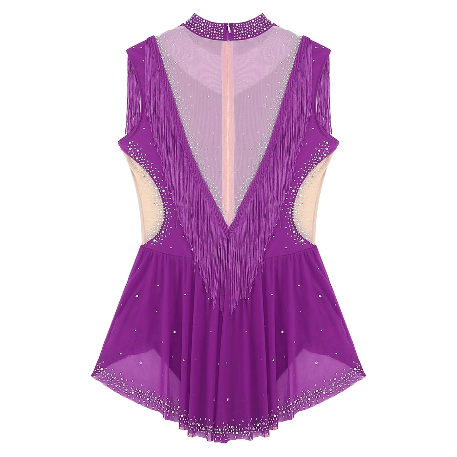 Latin Tanzkleid Eiskunstlauf-Bodysuit Damen Glitzernder Latein-Trikot Für Tanz