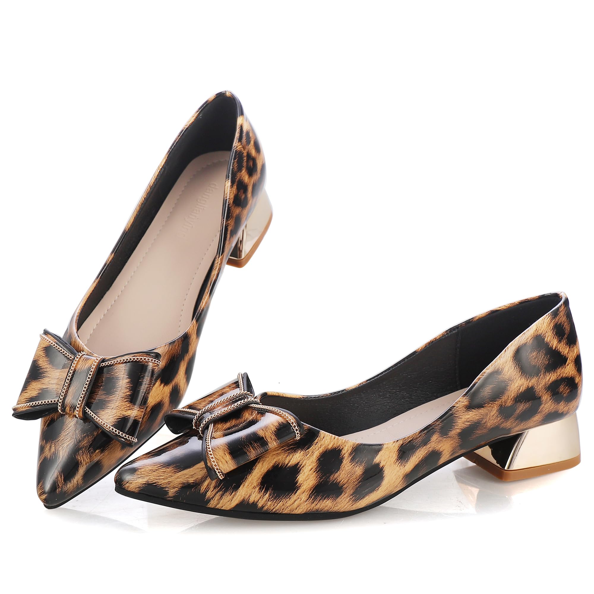 Women's Chunky Closed Toe Low Block Heels Work Pumps Comfortable Dress Wedding Shoes for Party Office