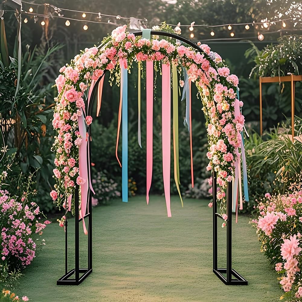 Arco Jardín Metálico, Estable Pérgolas Arch Boda, Soporte Enrejado Plantas Enredaderas Rosas 140 200 230 240cm, Tutor Trepadoras para Jardín Exterior, Fiesta De Bodas Decoracion(Black,W1.4 x H2.30m)