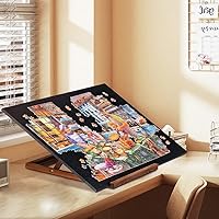 Vista 8 de Tektalk Tablero de rompecabezas plegable con soporte ajustable de 3 ángulos, meseta ligera y portátil con caballete de madera, mesa de rompecabezas