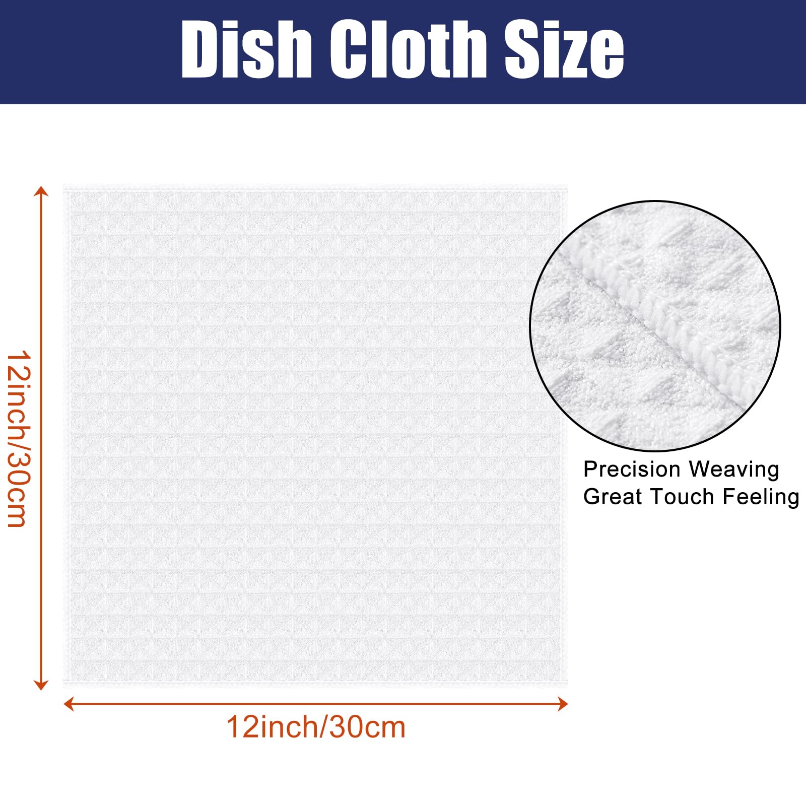 Homaxy Paños de cocina de microfibra de alta calidad, 12 x 12 pulgadas, ultra absorbentes y de color sólido, para cocina, paño de cocina de secado rápido para lavar platos, paquete de 12, color blanco