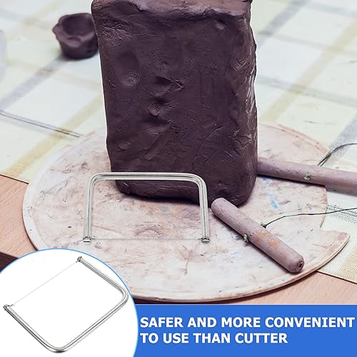 Miniatura 4 de SEWACC Herramienta de arcilla de corte en ángulo, cortador de bisel de alambre de acero inoxidable, cortador de bisel, herramienta de escultura de