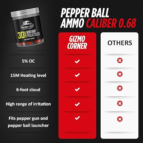 Miniatura 7 de Bolas de autodefensa de calibre 68, potente fórmula irritante, bolas de pimienta calibre 68 para protección no letal, bolas de spray OC para máxima