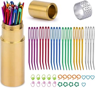 MLWSKKING 48pcs Aguja Curvada Aguja Costura Marcador Bloqueo
