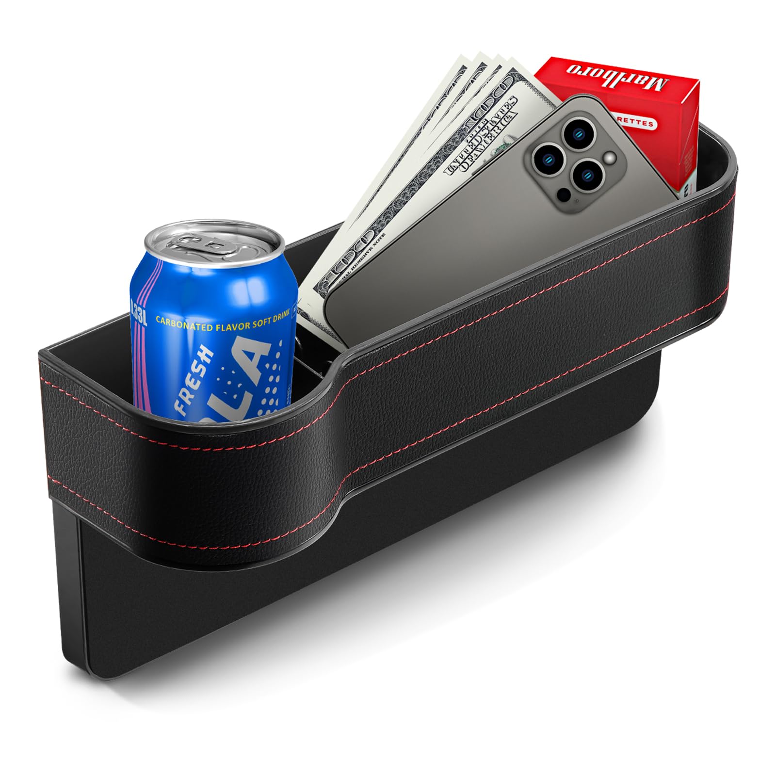 rufuex Car Seat Gap Filler Organizer - 1 Pack of Multifunctional Car Accessory Organizer with Cup Holder for Mobile Phones, Keys, Wallets, Beverages, Coins?The Left Side?